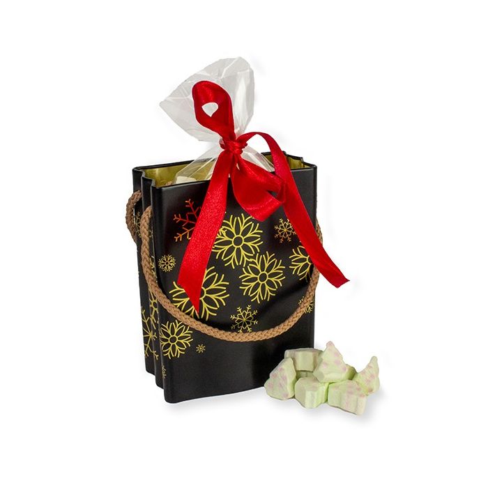 Blikken tasje met marshmallows