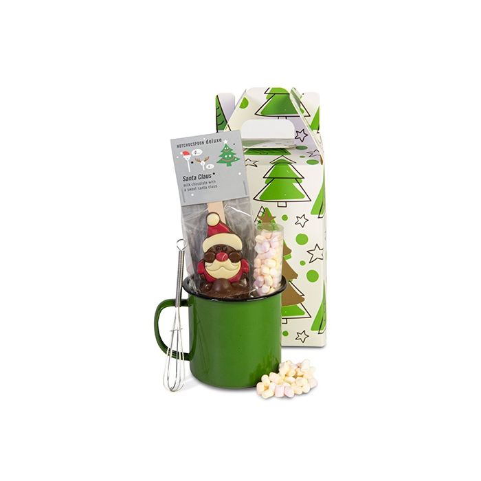 Mok met choco in kerstdoosje