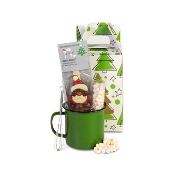 Mok met choco in kerstdoosje