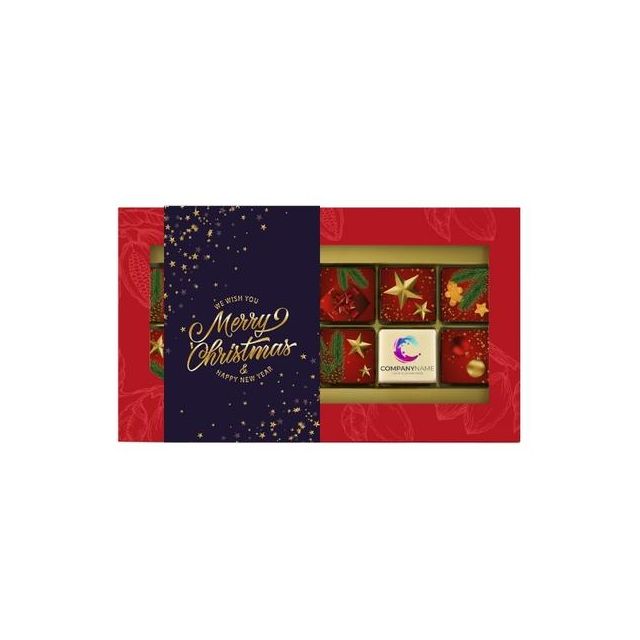 Chocoladeblokjes Kerst - 12 stuks - Eigen logo