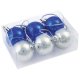 Kerstballen zilver blauw