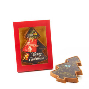 Chocolade kerstboom met bedrukking